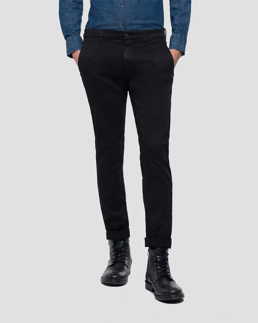 REPLAY R83669627L BLACK ZEUMAR CHINOS