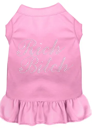 Rhinestone Rich Bitch Dress Light Pink Xl (16)