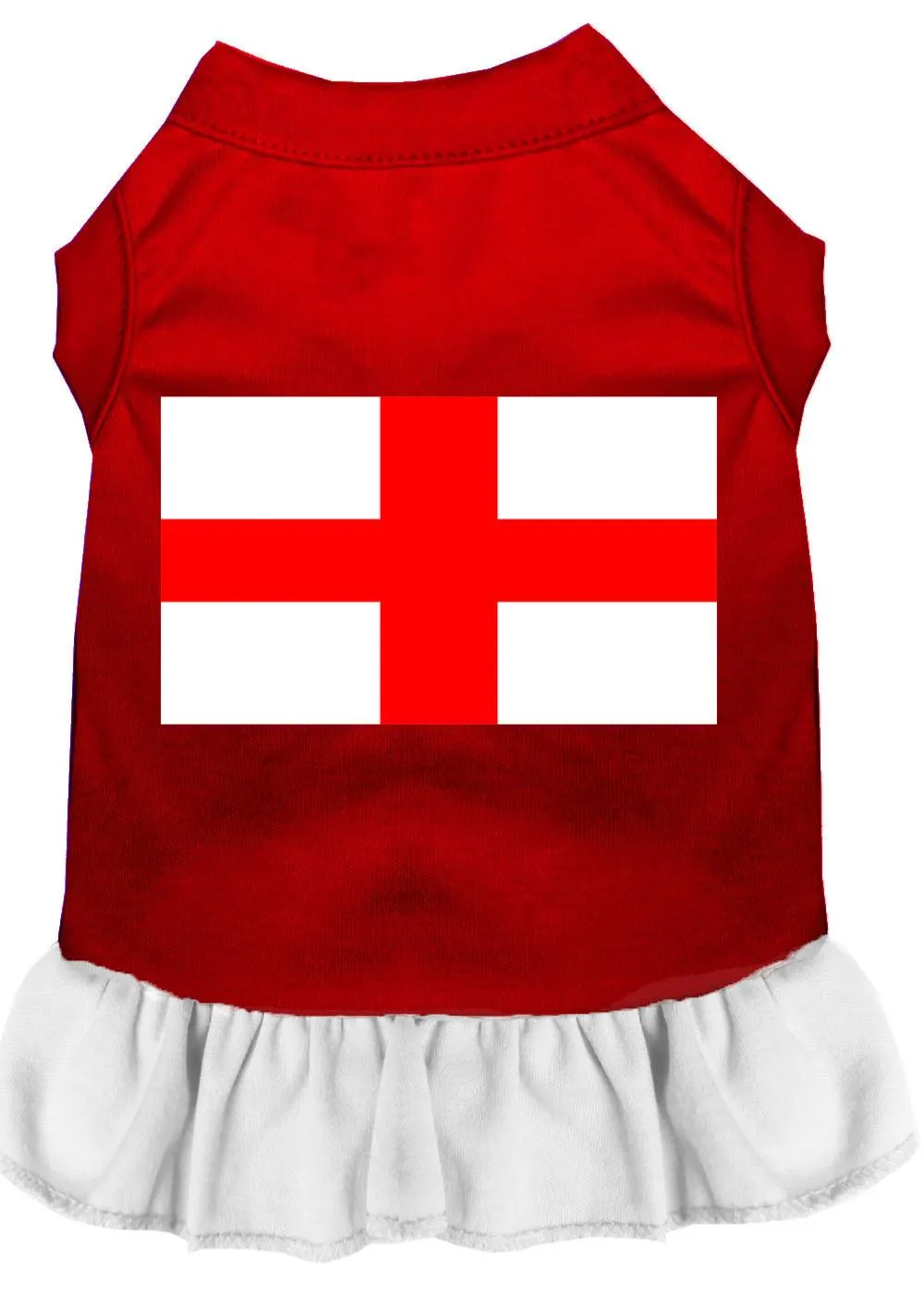 St. Georges Cross Screen Print Dress Red With White Xxxl (20)