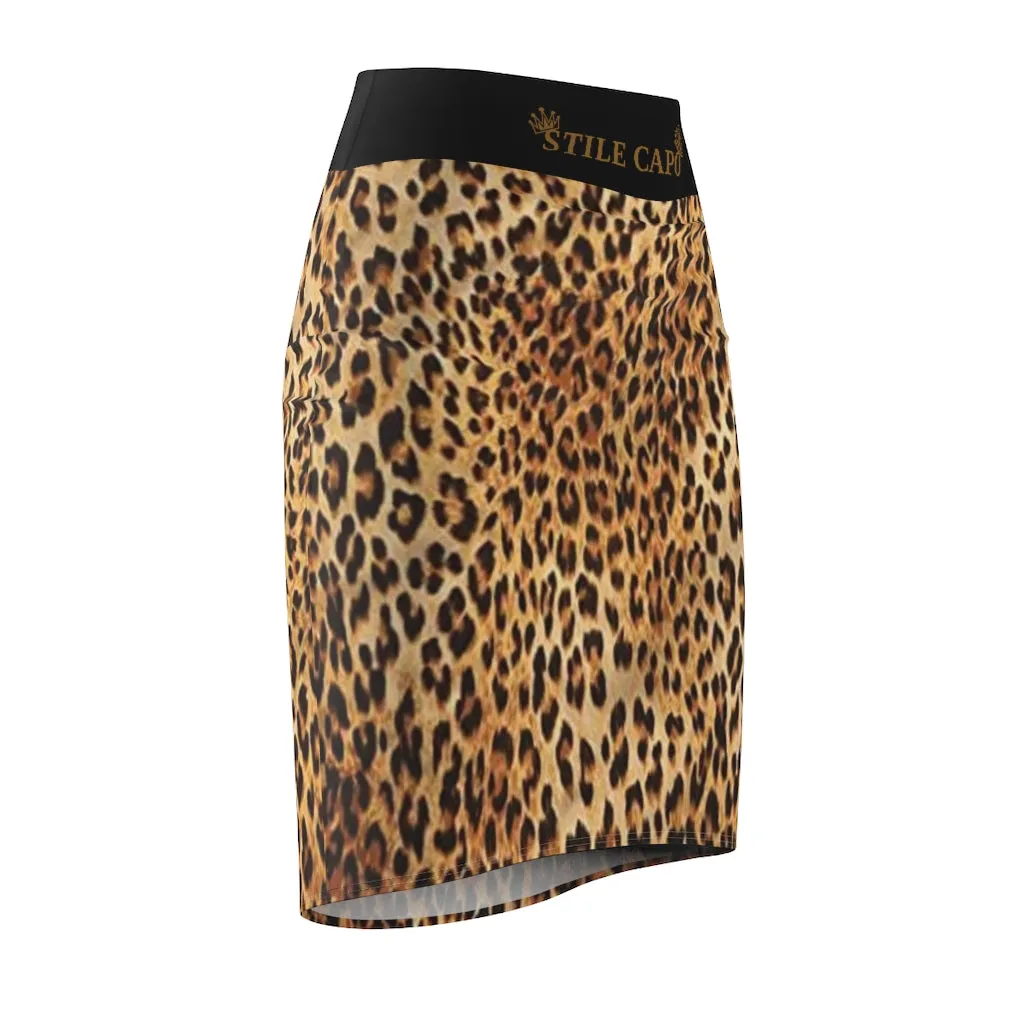 STILE CAPO LEOPARD QUEENS  Pencil Skirt