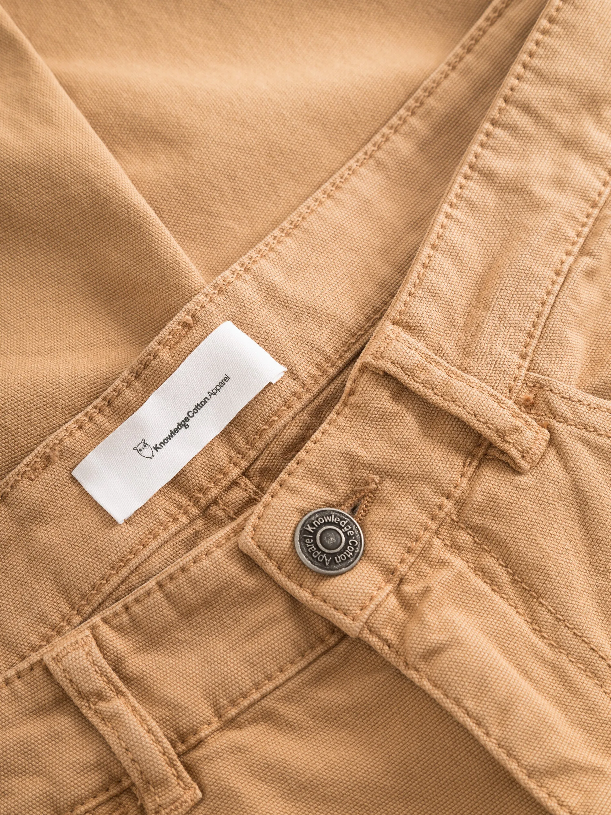 TIM tapered fit canvas 5-pocket pants - Brown Sugar