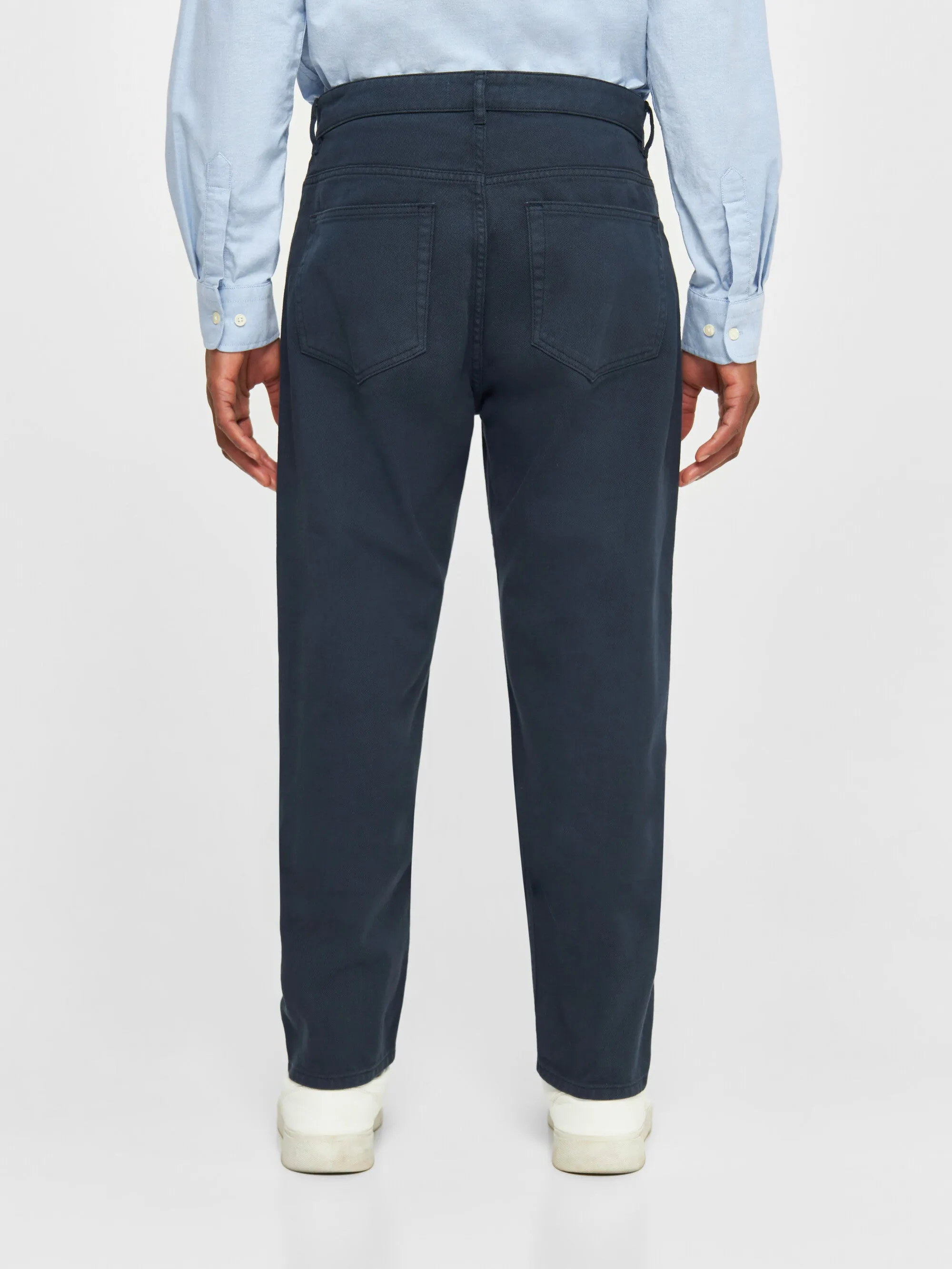 TIM tapered fit twill 5-pocket pants - Total Eclipse