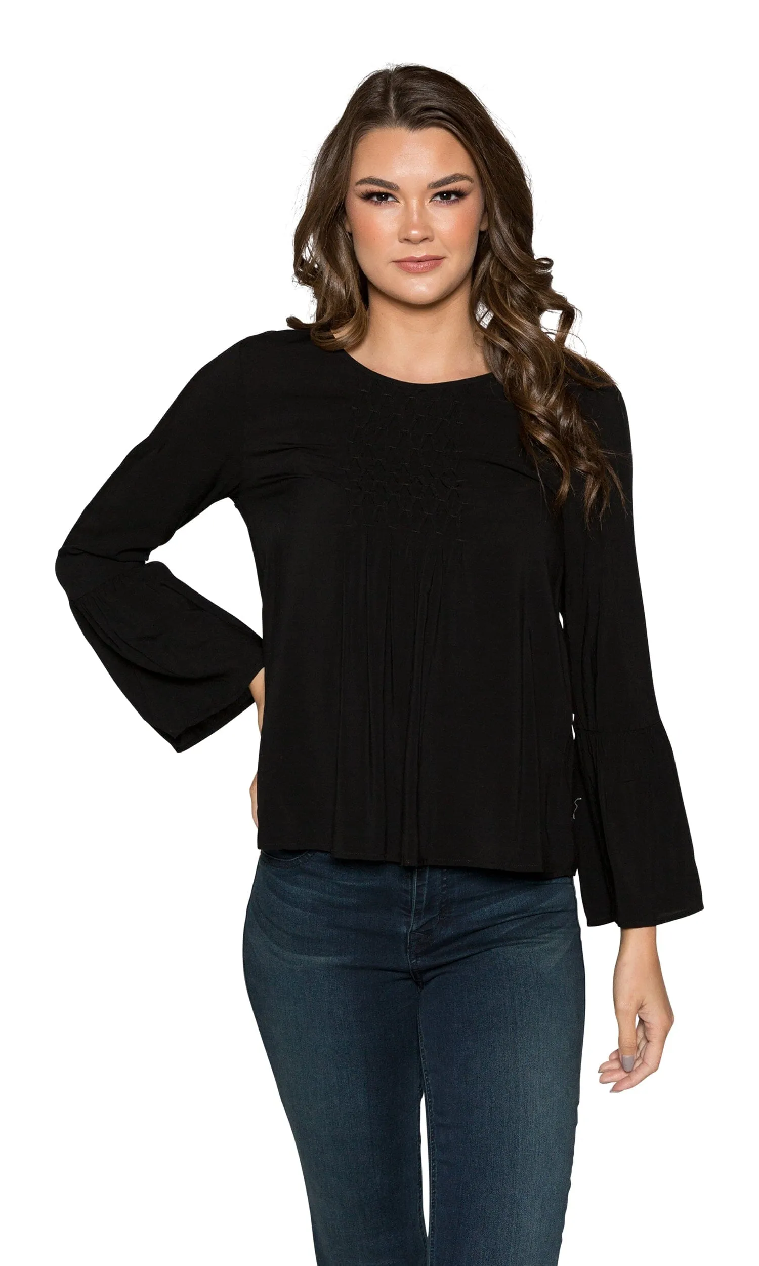 Velvet by Graham & Spencer Rhea Bell Sleeve Challis Top