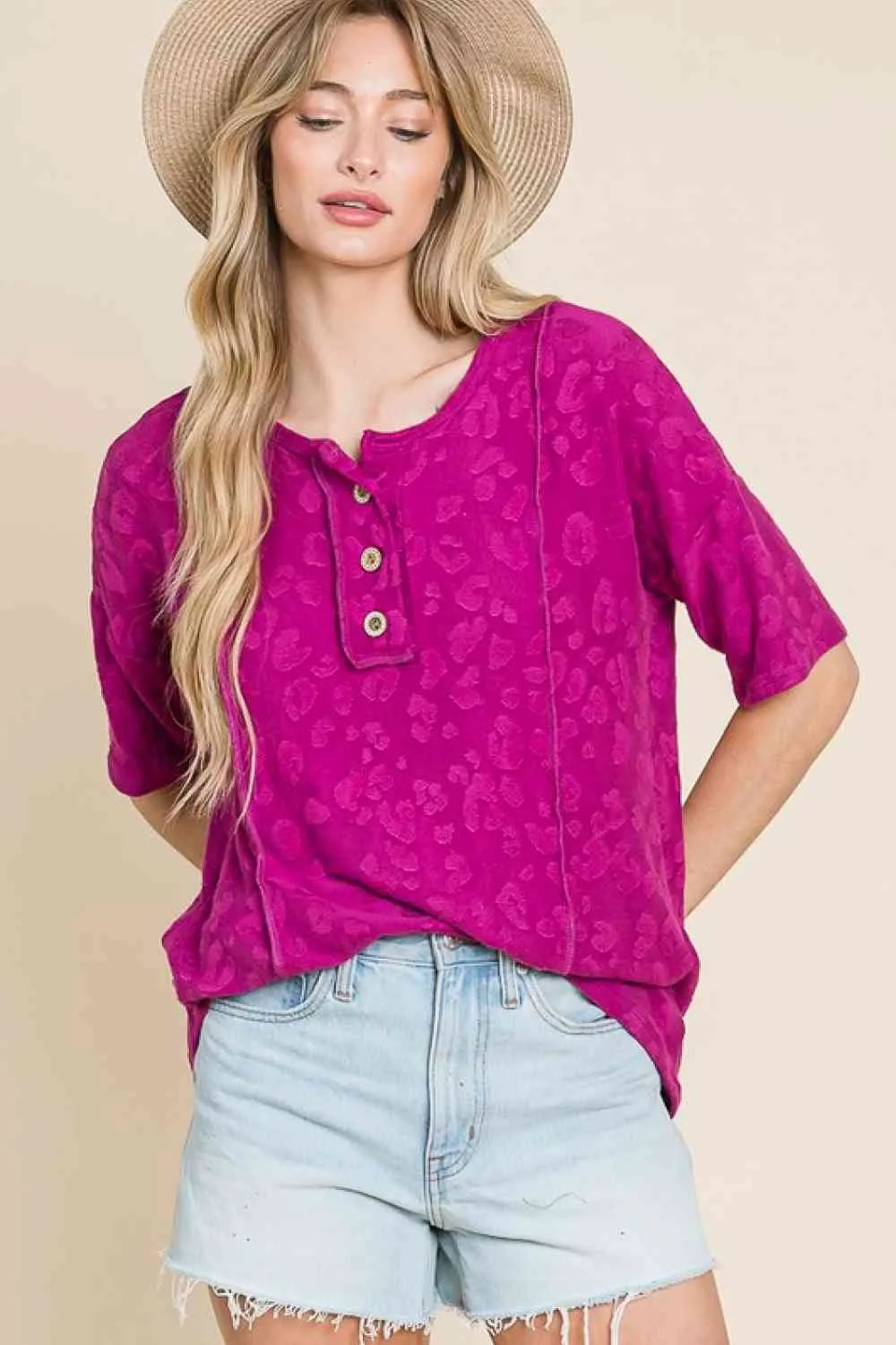 Women's BOMBOM At The Fair Animal Textured Top