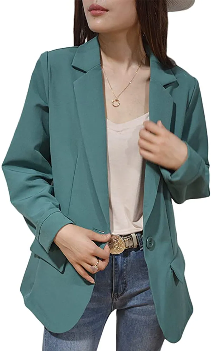 Womens Casual Blazers Open Front Long Sleeve Work Office Jackets Blazer,Casual Work Solid Color Blazer