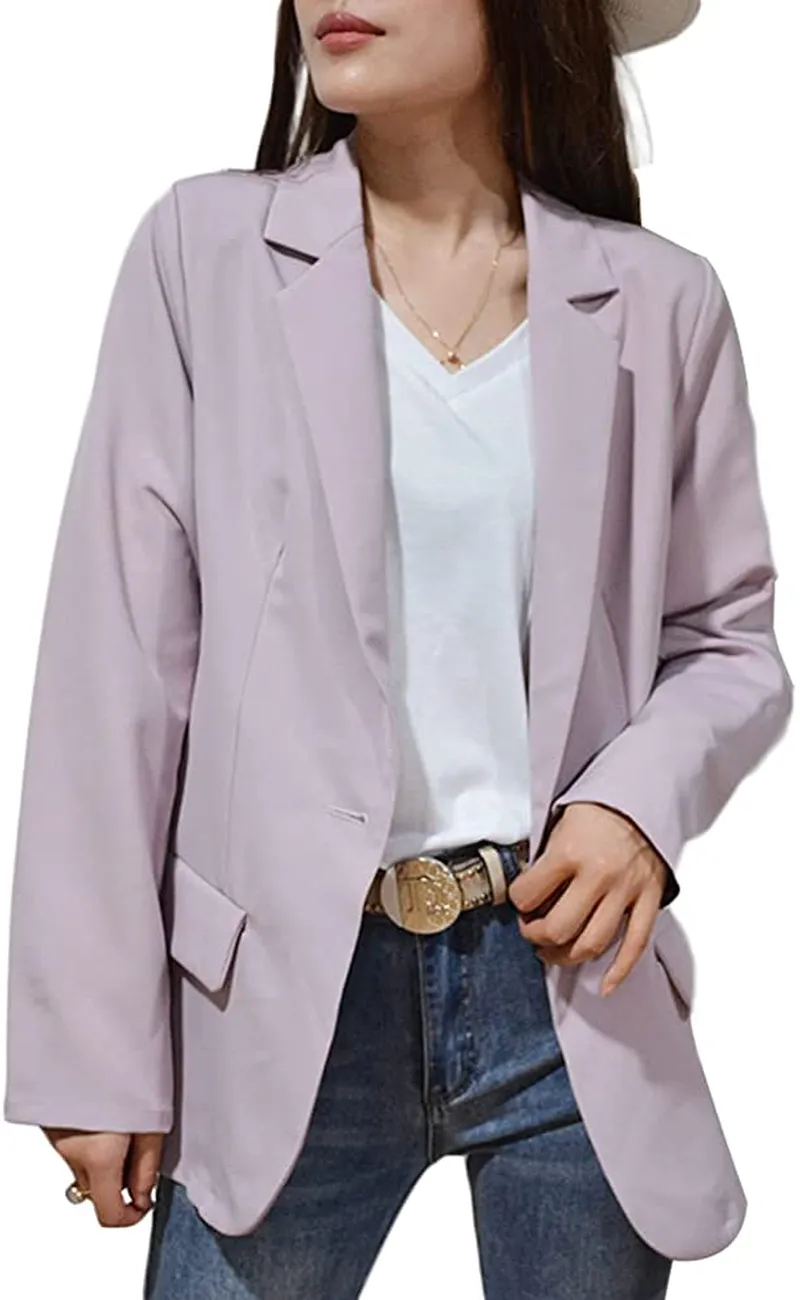 Womens Casual Blazers Open Front Long Sleeve Work Office Jackets Blazer,Casual Work Solid Color Blazer